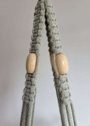 KWIETNIK WISZĄCY MAKRAMA RĘCZNIE WYPLATANY - KOLOR JASNA OLIWKA