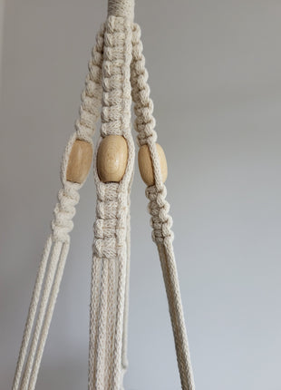 KWIETNIK WISZĄCY MAKRAMA RĘCZNIE WYPLATANY - KOLOR NATURALNY