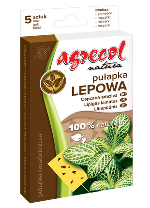 PUŁAPKA LEPOWA - 5 SZTUK W OPAKOWANIU BIO