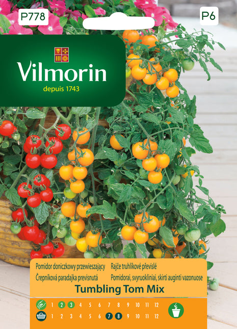 Nasiona - Pomidor koktajlowy, balkonowy Tumbling Tom Red/Yellow 8 ZIAREN