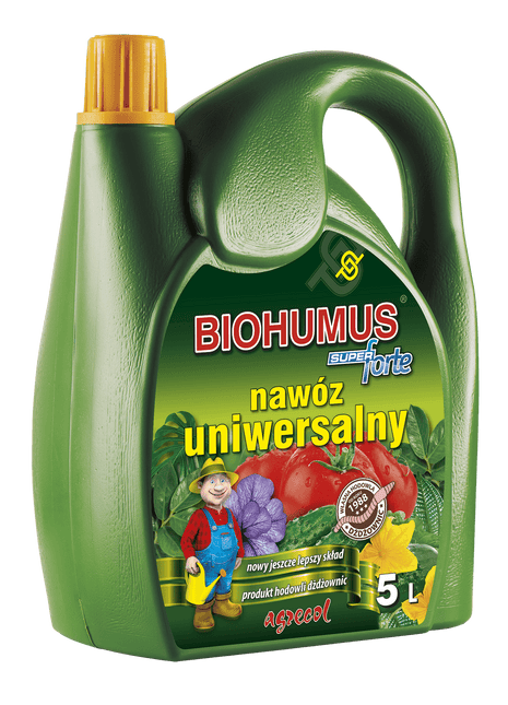 BIOHUMUS SUPER FORTE – NAWÓZ UNIWERSALNY DO ROŚLIN DOMOWYCH, BALKONOWYCH I OGRODOWYCH 5L - Niezłe Ziółko