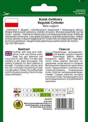 Nasiona - BURAK ĆWIKŁOWY REGULSKI CYLINDER 10g - Niezłe Ziółko