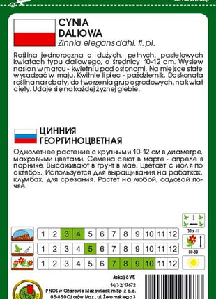 Nasiona - CYNIA DALIOWA ELDORADO POMARAŃCZOWA 1g - Niezłe Ziółko