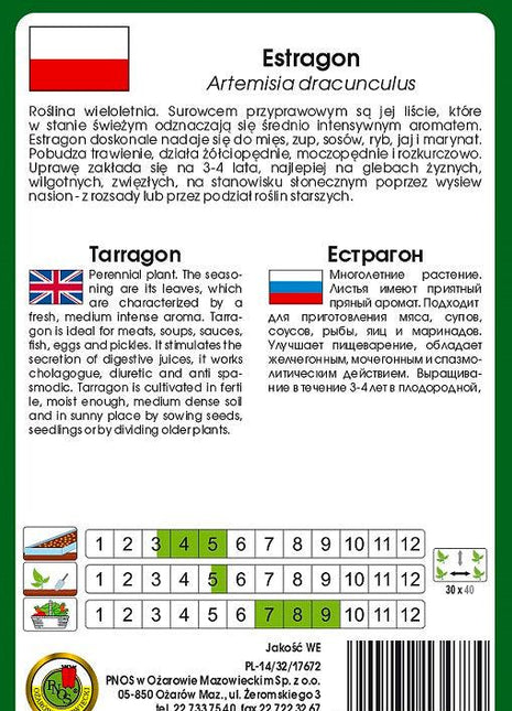 Nasiona - ESTRAGON 0,2g - Niezłe Ziółko