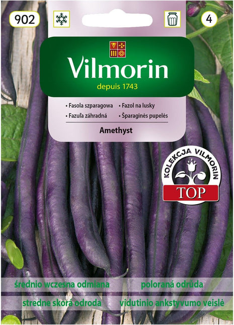 Nasiona - FASOLA SZPARAGOWA FIOLETOWA AMETHYST 30G - Niezłe Ziółko