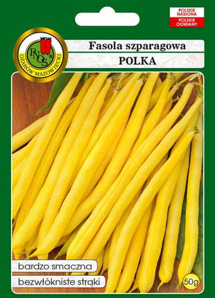 Nasiona - FASOLA SZPARAGOWA ŻÓŁTA KARŁOWA POLKA 50g - Niezłe Ziółko