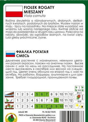 Nasiona - FIOŁEK ROGATY MIESZANY 0,3g - Niezłe Ziółko