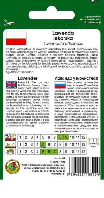 Nasiona - LAWENDA LEKARSKA 0,2g - Niezłe Ziółko