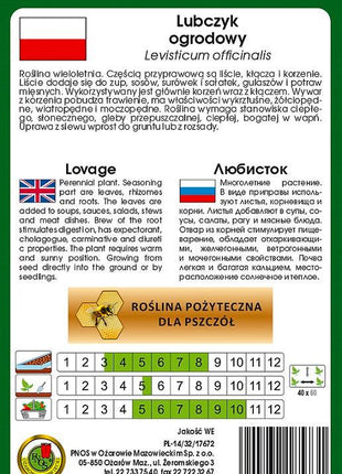 Nasiona - LUBCZYK OGRODOWY 1g - Niezłe Ziółko