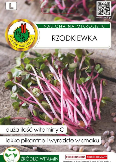 Nasiona - NA MIKROLISTKI RZODKIEWKA 10G - Niezłe Ziółko