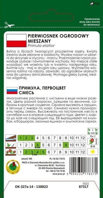 Nasiona - PIERWIOSNEK OGRODOWY MIESZANY 0,1g - Niezłe Ziółko