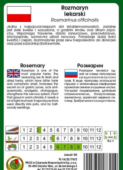 Nasiona - ROZMARYN 0,2g - Niezłe Ziółko