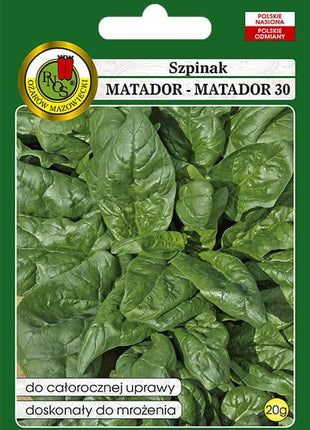 Nasiona - SZPINAK MATADOR - MATADOR 30 20g - koło 2000 sztuk nasion w opakowaniu - Niezłe Ziółko
