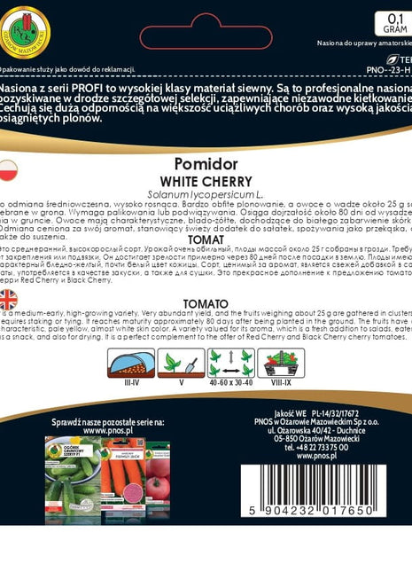 Nasiona Pomidora Koktajlowego - ‘White Cherry’  0,1g