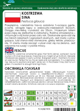 Nasiona - Trawa ozdobna Kostrzewa sina 0,3g