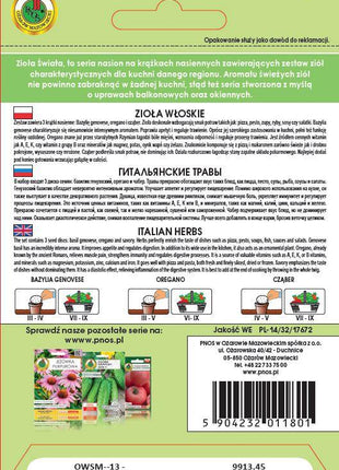 Nasiona - ZIOŁA ŚWIATA-ZIOŁA WŁOSKIE  3 sztuki krążków nasiennych po 8 cm średnicy - Niezłe Ziółko